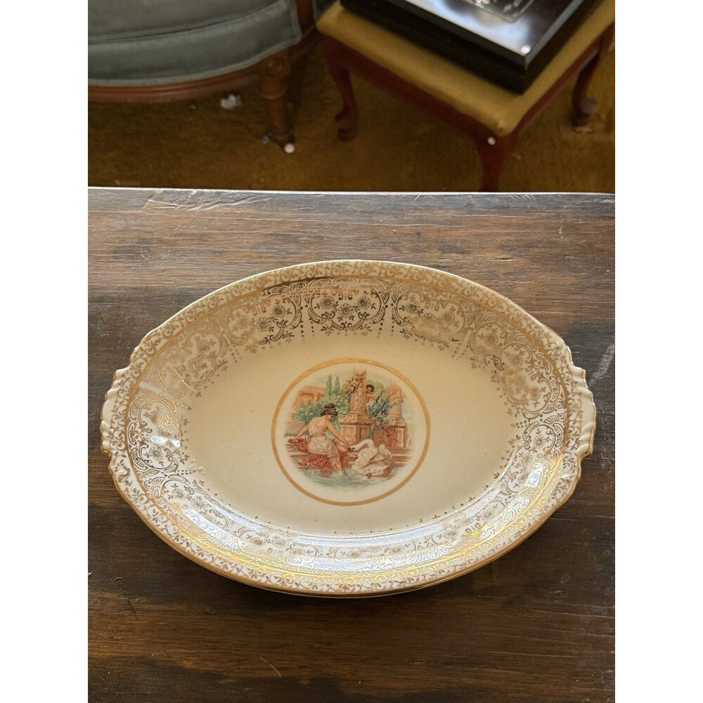 Louis D Brandeis Benevolent Society 1891-1941 Hand Painted Oval Porcelain Dish